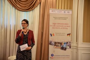 EUSTORY’s Managing Director Katja Fausser at the award ceremony in Chisinau | Photo: Körber-Stiftung
