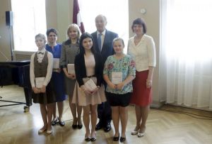 The State President of Latvia, Andris Bērziņš, with the Latvian prize winners 2015 | Photo: The Chancery of the President of Latvia